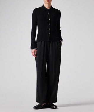 Paul Smith 【洗える】リブアイレット カーディガン ブラック