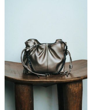 YECCA VECCA 【CLASSY.掲載】2wayチェーンギャザーバッグ Dark Silver