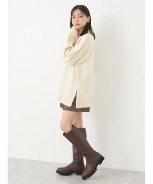 earth music&ecology ＦＬＵＦＦＹハイネックチュニック Ivory