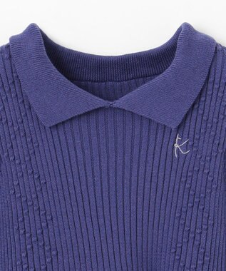 組曲 KIDS 【110-140㎝】千鳥ドッキング ワンピース ダルブルー系