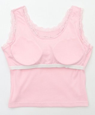 WEGO 【カップ付きインナー】カップインレースタンク ピンク