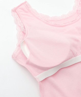 WEGO 【カップ付きインナー】カップインレースタンク ピンク