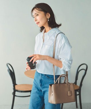 TOPKAPI 【TREASURE TOPKAPI】フロントステッチ レザーミニショルダーバッグ グレージュ