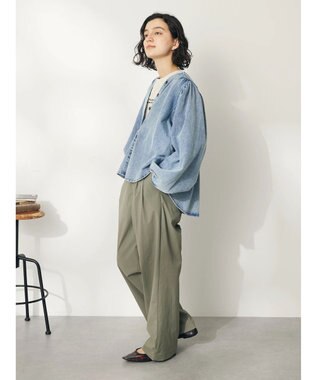 CRAFT STANDARD BOUTIQUE デニムギャザーヨークブラウス Sax