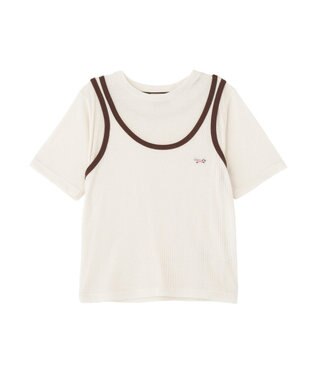 AMERICAN HOLIC 【PENNEY'S】配色タンクトップ+Tシャツ Ivory