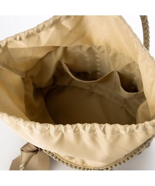 UNBILLION カシュカシュ cachecache / 下がりグログラン柄編みトート カゴバッグ オーク