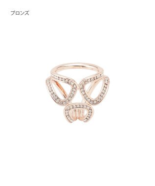 MOONBAT Luna Luce(ルナルーチェ)スカーフリング ガラスパヴェ 3Ring お手持ちのスカーフを通すだけ ギフト ブロンズ