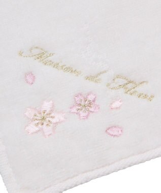 Maison de FLEUR sakura刺繍タオルハンカチ Light Pink