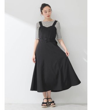 earth music&ecology ベルト付きパネルラインワンピース Black