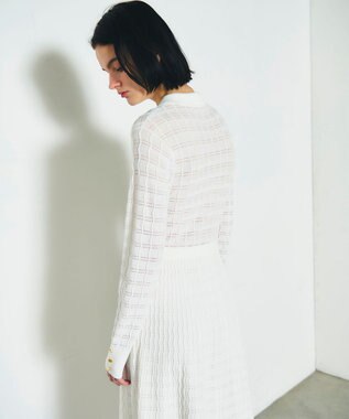 GRACE CONTINENTAL ウェーブニットワンピース ホワイト