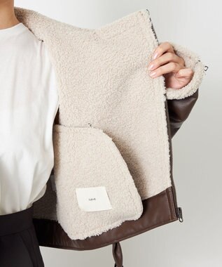 NAVE 【Nave】ヴィーガンムートン ライダースジャケット ブラウン系