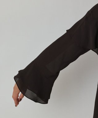 GRACE CONTINENTAL シフォンフリルブラウス ダークブラウン