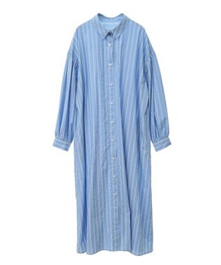 CRAFT STANDARD BOUTIQUE シワ軽減 /イージーケアシャツワンピース Stripe Sax