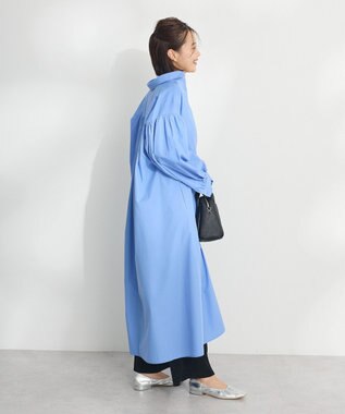 CRAFT STANDARD BOUTIQUE シワ軽減 /イージーケアシャツワンピース Sax