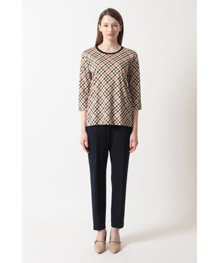 DAKS チェックプリント七分袖Tシャツ ハウスチェック
