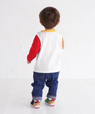 MIKI HOUSE HOT BISCUITS 【80-120cm】 カラフルロゴ 長袖Tシャツ マルチカラー