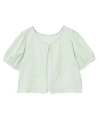 earth music&ecology フラワーコード刺繍カーディガン Mint