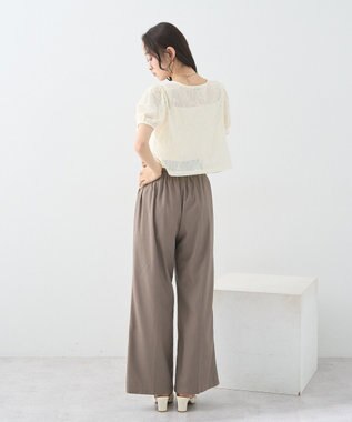 earth music&ecology フラワーコード刺繍カーディガン Ivory