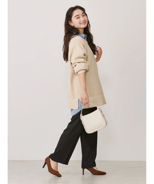 AMERICAN HOLIC クルーネック編み違いニットチュニック Light Beige