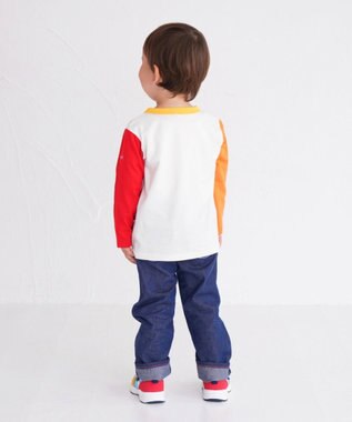 MIKI HOUSE HOT BISCUITS 【80-120cm】 カラフルロゴ 長袖Tシャツ マルチカラー