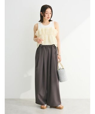 Green Parks ・ＥＬＥＮＣＡＲＥ　ＤＵＥ　ウエストドロストパンツ Charcoal Gray