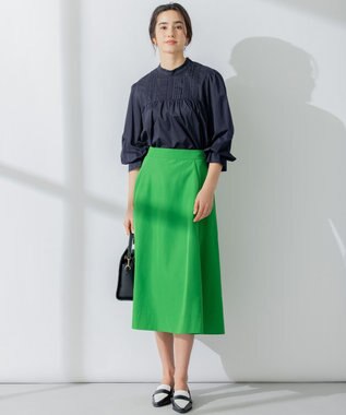 組曲 【5色展開・後ろゴム仕様】カラータフタ スカート ダークグリーン系