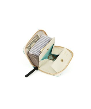 UNBILLION ペルケ perche×黒ねこ意匠 ROBIN / ジャバラカードウォレット サックスブルー