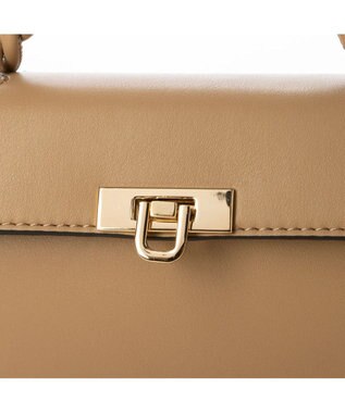 UNBILLION cachecache ねじりハンドルおこし金具2wayミニショルダー ベージュ