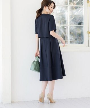 Tiaclasse L 【洗える】ボレロ＆ワンピースセット ネイビー