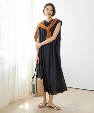 UNFILO 【洗える/接触冷感】 フロスティコットン クロップドカーディガン キャメル