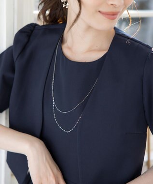 Tiaclasse L 【洗える】ボレロ＆ワンピースセット ネイビー