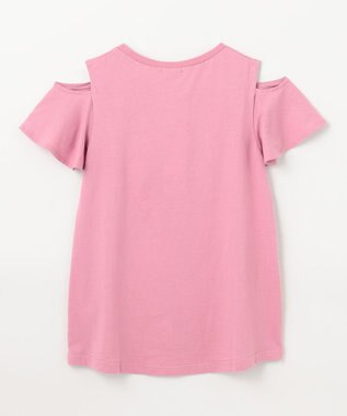 ANY KIDS 接触冷感 しろくま オフショルダー Tシャツ ピンク×パフューム