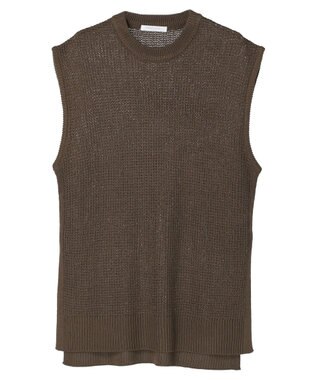 Green Parks ざっくりメッシュニットチュニック Beige