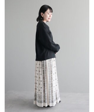 CRAFT STANDARD BOUTIQUE パネル柄マキシギャザースカート Light Beige