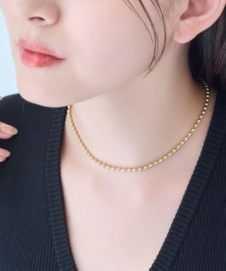  【金属アレルギー対応】ドットラインチョーカー　ゴールド/ニッケルフリー/41.5cm