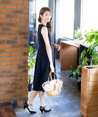 Tiaclasse L 【洗える】ボレロ＆ワンピースセット ネイビー