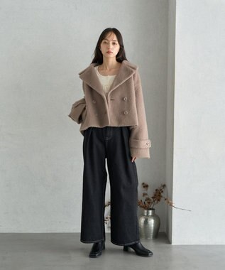 earth music&ecology タックホックデニムパンツ Black