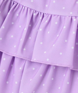 ANY KIDS 花柄×ドット柄 セパレート 水着 オフ花柄×ラベンダードット