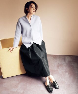 自由区 L 【撥水加工・洗える】エコタフタ スカート ブラック