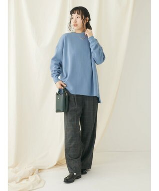 CRAFT STANDARD BOUTIQUE 裏起毛クルーネックチュニック Sax