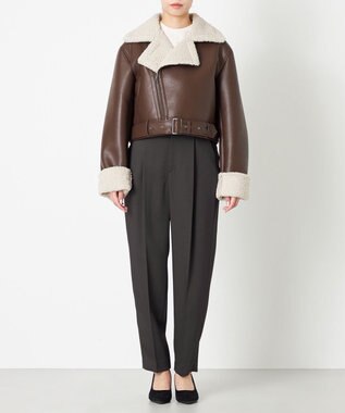 NAVE 【Nave】ヴィーガンムートン ライダースジャケット ブラウン系