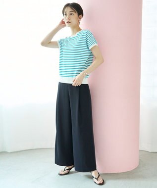 UNFILO サマーセットアップ ワイドパンツ ネイビー