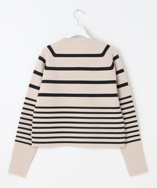 自由区 【スタイリストコラボ・洗える】ウールミラノボーダー ニット ベージュ×ブラック