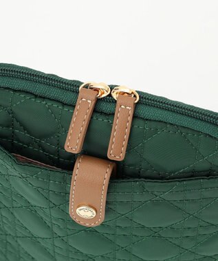 LA BAGAGERIE グリッドキルティングショルダー ダークグリーン