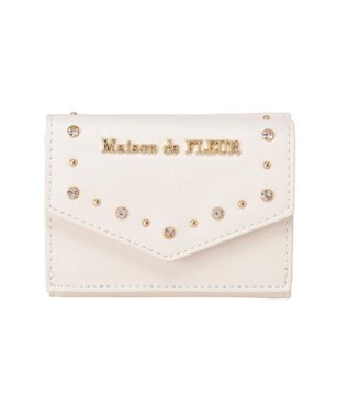 Maison de FLEUR ビジュースタッズプチウォレット Ivory