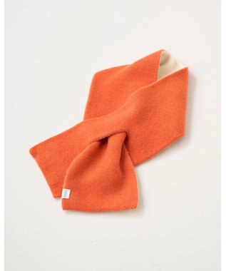 MOONBAT MACKINTOSH PHILOSOPHY(マッキントッシュ フィロソフィー）【ギフトBOX付】ウール100％ リバーシブル ニット マフラー ユニセックス 日本製 オレンジ