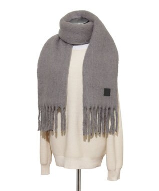 MOONBAT 【WEB限定】FURLA ウール混シャギー無地マフラー/幅40cm ダークグレー