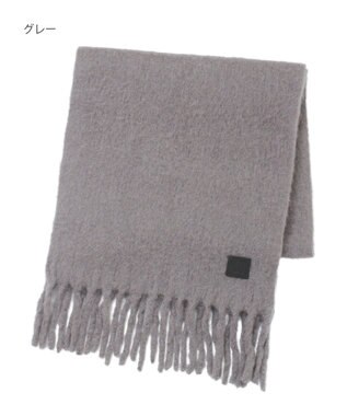 MOONBAT 【WEB限定】FURLA ウール混シャギー無地マフラー/幅40cm ダークグレー
