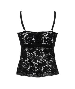 BRADELIS New York 【BRADELIS New York】レーシィブラキャミ26S1 カップ付き ブラトップ 補正下着 ノンワイヤー ブラック