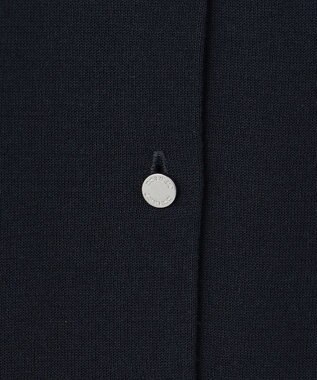 J.PRESS LADIES COTTON ACETATE DRY クルーネック カーディガン ネイビー系